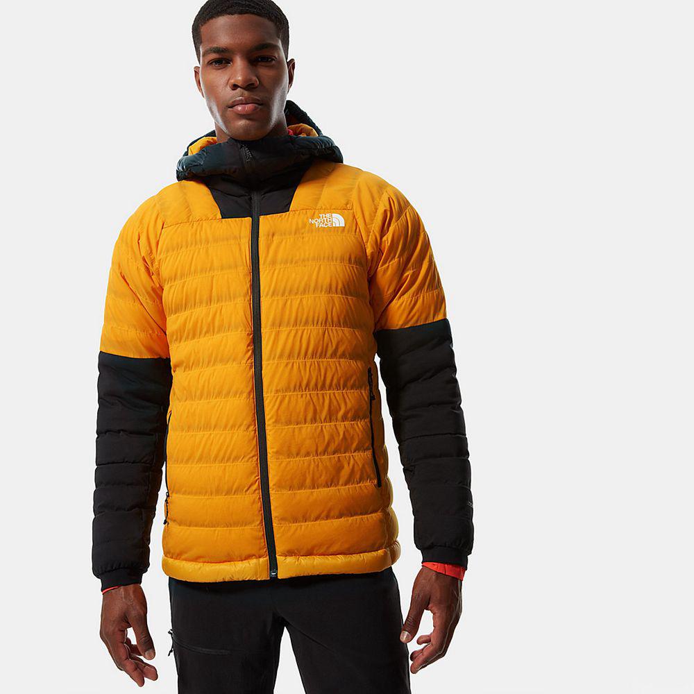 The North Face Summit Series™ L3 50/50 Hooded Ανδρικα Μπουφάν Πουπουλένια - Χρυσο Χρωμα / Μαυρα (HTJ